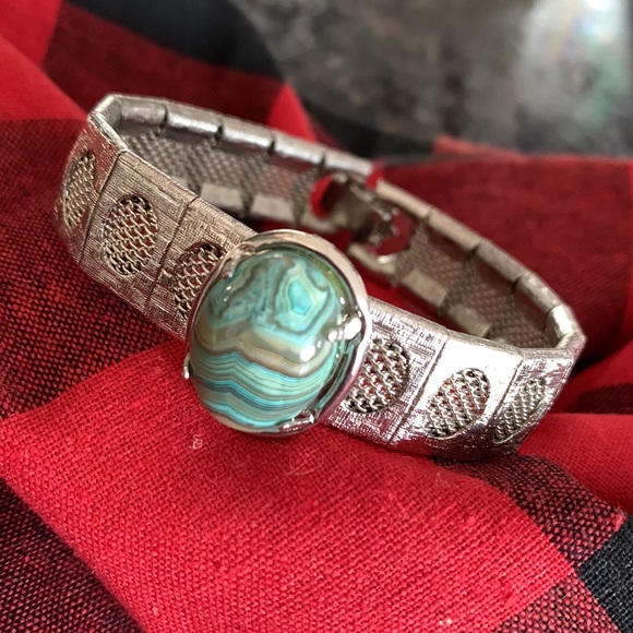Silver bracelet with turquoise stone from Egypt - Picture 3 of 15